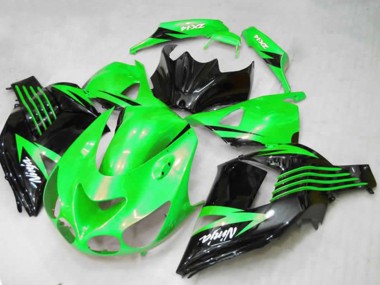 Online 2012-2024 Kawasaki ZX14R Motorcycle Fairings - Green Glossy Black White Ninja Canada