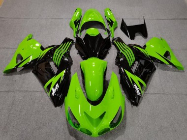 Online 2006-2011 Kawasaki ZX14R Motorcycle Fairings - Green Glossy Black White Ninja Canada
