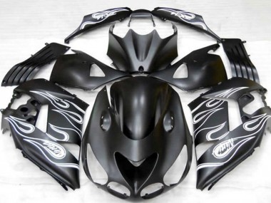 Online 2006-2011 Kawasaki ZX14R Motorcycle Fairings - Matte Black Silver Flame Canada