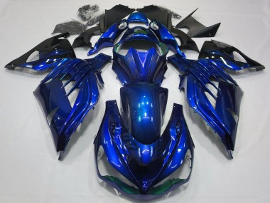 Online 2012-2024 Kawasaki ZX14R Motorcycle Fairings - Blue Glossy Black Canada