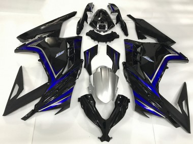 Online 2013-2024 Kawasaki Ninja 300 Motorcycle Fairings - Glossy Black Blue Canada