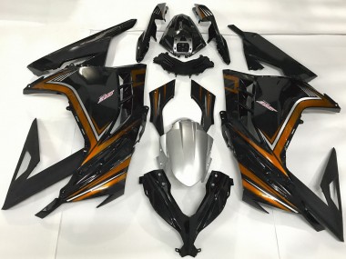 Online 2013-2024 Kawasaki Ninja 300 Motorcycle Fairings - Glossy Black Orange Canada