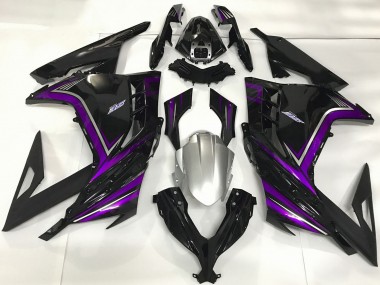 Online 2013-2024 Kawasaki Ninja 300 Motorcycle Fairings - Glossy Black Purple Canada