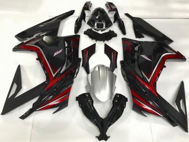 Online 2013-2024 Kawasaki Ninja 300 Motorcycle Fairings - Glossy Black Red Canada