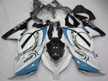 Online 2013-2024 Kawasaki Ninja 300 Motorcycle Fairings - Glossy White Light Blue Black Canada