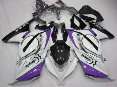 Online 2013-2024 Kawasaki Ninja 300 Motorcycle Fairings - Glossy White Purple Black Canada
