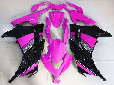 Online 2013-2024 Kawasaki Ninja 300 Motorcycle Fairings - Hot Pink Black Canada