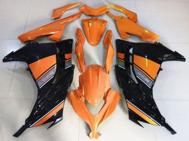Online 2013-2024 Kawasaki Ninja 300 Motorcycle Fairings - Orange Black Canada