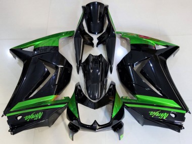 Online 2008-2012 Kawasaki Ninja 250 Motorcycle Fairings - Green Glossy Black Canada
