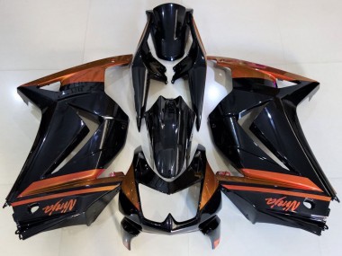 Online 2008-2012 Kawasaki Ninja 250 Motorcycle Fairings - Glossy Black Orange Canada