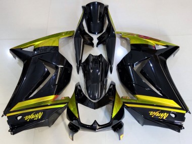 Online 2008-2012 Kawasaki Ninja 250 Motorcycle Fairings - Glossy Black Yellow Canada