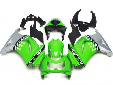 Online 2008-2012 Kawasaki Ninja 250 Motorcycle Fairings - Green Silver Black Canada