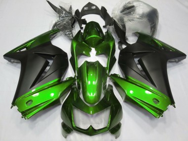 Online 2008-2012 Kawasaki Ninja 250 Motorcycle Fairings - Green Matte Black Canada
