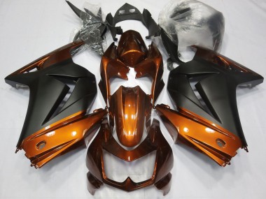 Online 2008-2012 Kawasaki Ninja 250 Motorcycle Fairings - Orange Matte Black Canada