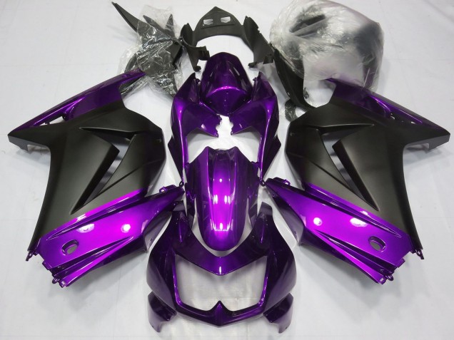 2008-2012 Kawasaki Ninja 250 Motorcycle Fairings - Purple Matte Black Canada