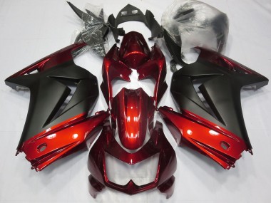 Online 2008-2012 Kawasaki Ninja 250 Motorcycle Fairings - Red Matte Black Canada