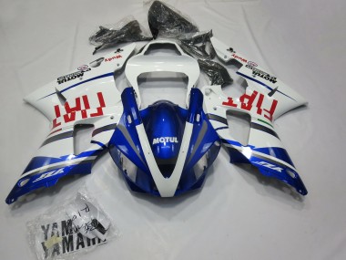 Online 2000-2001 Yamaha R1 Motorcycle Fairings - White Blue Red Fiat Motul Canada