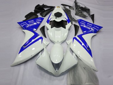 Online 2012-2014 Yamaha R1 Motorcycle Fairings - White Blue Canada