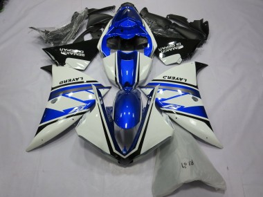 Online 2012-2014 Yamaha R1 Motorcycle Fairings - White Blue Black Layerd Semakin Didepan Canada