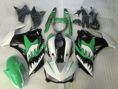 Online 2015-2018 Yamaha R3 Motorcycle Fairing - White Green Black Shark Canada
