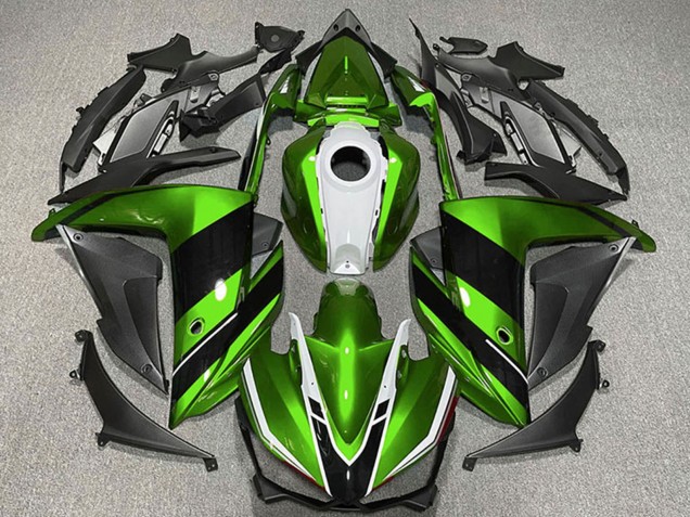 2015-2018 Yamaha R3 Motorcycle Fairings - Green White Glossy Black Canada