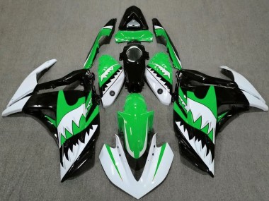 Online 2015-2018 Yamaha R3 Motorcycle Fairings - White Green Black Shark Canada