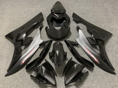 Online 2006-2007 Yamaha R6 Motorcycle Fairings - Glossy Black Silver Canada