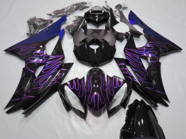 Online 2008-2016 Yamaha R6 Motorcycle Fairings - Blue Glossy Black Purple Flame Canada
