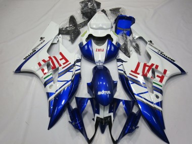 Online 2006-2007 Yamaha R6 Motorcycle Fairings - White Blue Red Fiat Motul Michelin Canada