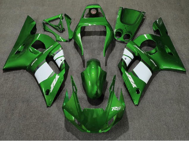 1998-2002 Yamaha R6 Motorcycle Fairing - Green White Canada