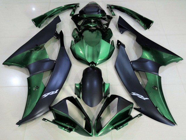 2008-2016 Yamaha R6 Motorcycle Fairings - Green Matte Black Canada