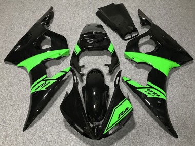 Online 2003-2004 Yamaha R6 Motorcycle Fairings - Glossy Black Green Canada