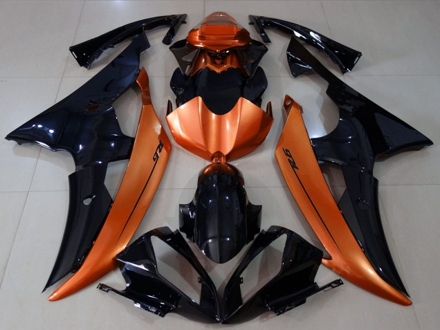 2008-2016 Yamaha R6 Motorcycle Fairings - Orange Glossy Black Canada
