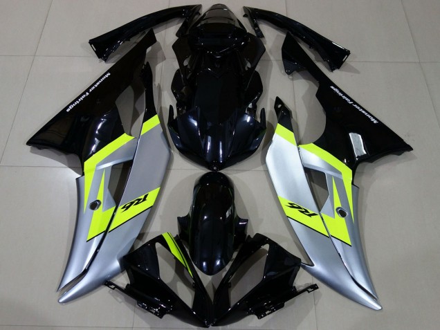 2008-2016 Yamaha R6 Motorcycle Fairings - Silver Neon Green Glossy Black Canada