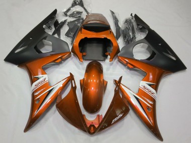 Online 2003-2004 Yamaha R6 Motorcycle Fairings - Orange White Matte Black Canada