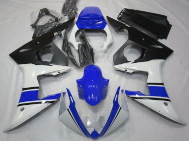 Online 2003-2004 Yamaha R6 Motorcycle Fairings - White Blue Matte Black Canada