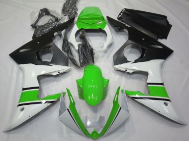 Online 2003-2004 Yamaha R6 Motorcycle Fairings - White Green Matte Black Canada