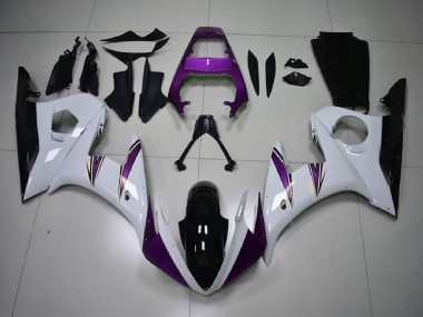 Online 2003-2004 Yamaha R6 Motorcycle Fairings - White Purple Glossy Black Canada