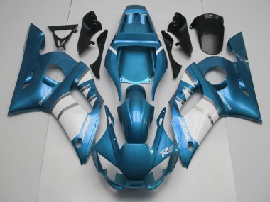 Online 1998-2002 Yamaha R6 Motorcycle Fairings - Blue White Silver Canada