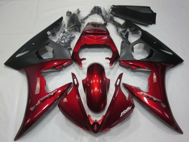 Online 2005 Yamaha R6 Motorcycle Fairings - Dark Red Matte Black Canada