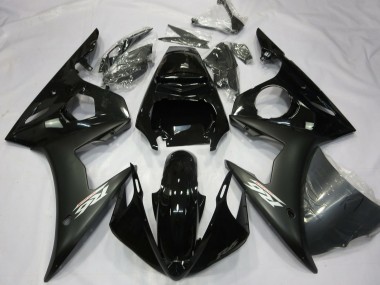 Online 2003-2004 Yamaha R6 Motorcycle Fairings - Glossy Black Matte Black White Decals Canada