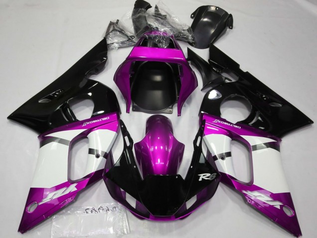 1998-2002 Yamaha R6 Motorcycle Fairings - Purple White Glossy Black Canada