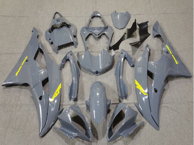 2008-2016 Yamaha R6 Motorcycle Fairings - Nardo Grey High Viz Yellow Decals Canada