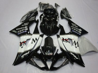 Online 2008-2016 Yamaha R6 Motorcycle Fairings - Glossy Black White West Michelin Canada