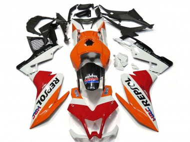 Online 2012-2018 Aprilia RS4 125 Motorcycle Fairings - Orange White Red Glossy Black Repsol Canada