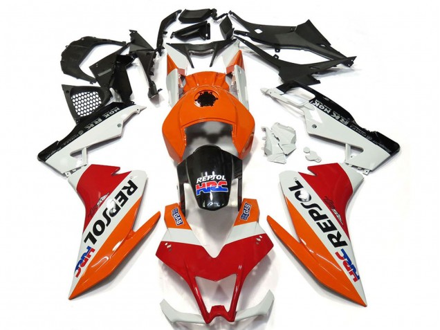 2012-2018 Aprilia RS4 125 Motorcycle Fairings - Orange White Red Glossy Black Repsol Canada