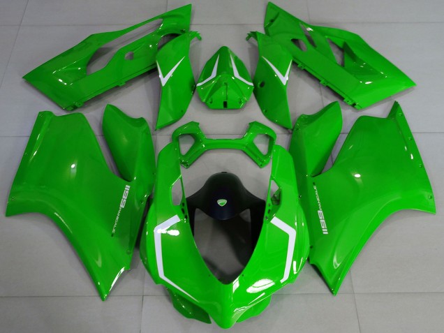 2011-2014 Ducati 1199 Motorcycle Fairings - Glossy Green White Canada