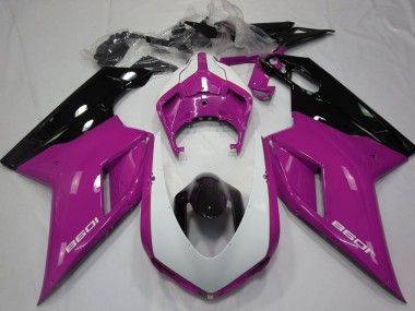 Online 2007-2014 Ducati 1098 Motorcycle Fairings - Pink White Glossy Black Canada