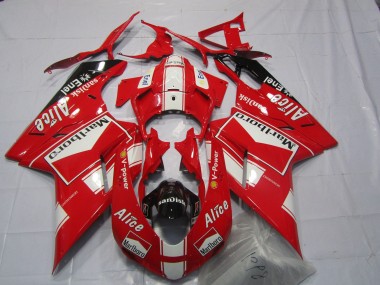Online 2007-2014 Ducati 848 1098 1198 Motorcycle Fairings - White Red Glossy Black Marlboro Alice Canada