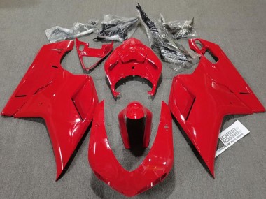 Online 2007-2014 Ducati 848 1098 1198 Motorcycle Fairings - Glossy Red Plain Canada